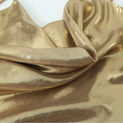 TRAF Slip Dress Backless Short Dresses for Women 2023 Sexy Gold Silver Dress Party Mini Prom Gala Dresses Woman